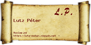 Lutz Péter névjegykártya